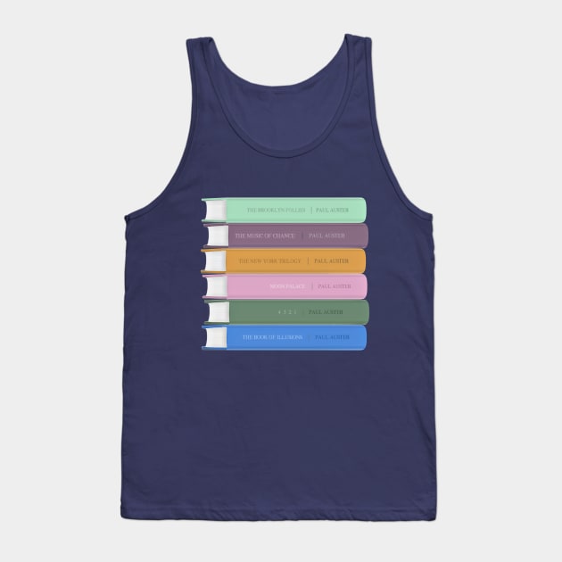 Paul Auster Book Spine Design - Book Lovers Gift Tank Top by DankFutura